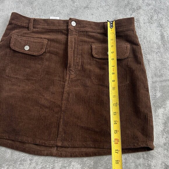 Reformation Skirt Womens 31 Elia Patch Pocket Corduroy Mini Brown Cafe Casual - Picture 3 of 9